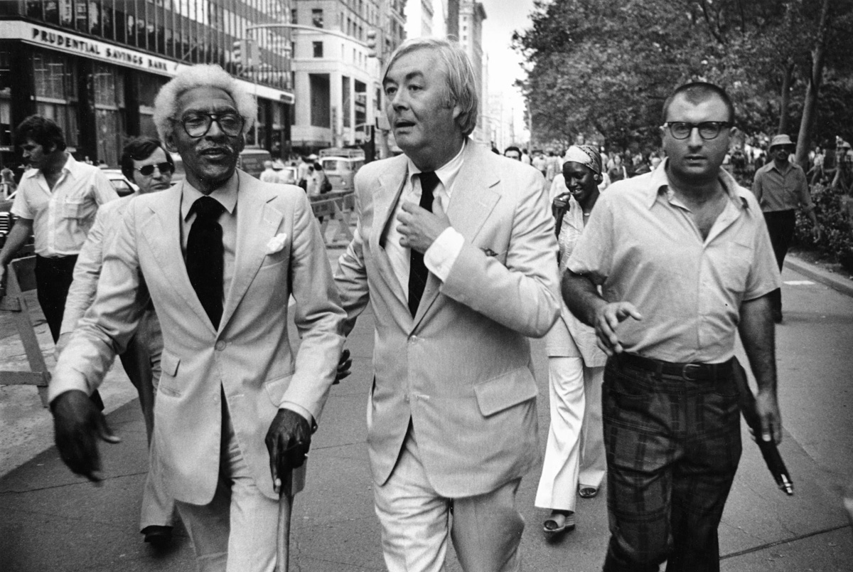 Senator Moynihan pacing down Broadway, NYC 1976
